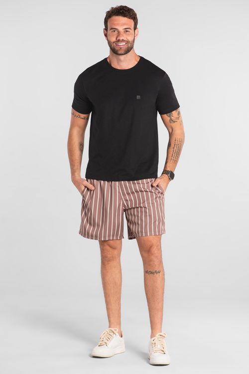 Camiseta Básica Masculina em Meia Malha (Preto) The Philippines