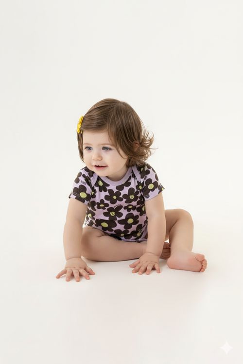 Body para Bebê Menina em Cotton (Roxo) Guloseima