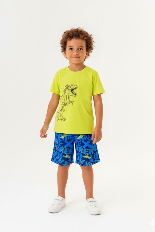 Conjunto com Camiseta e Bermuda para Menino (Amarelo) Guloseima