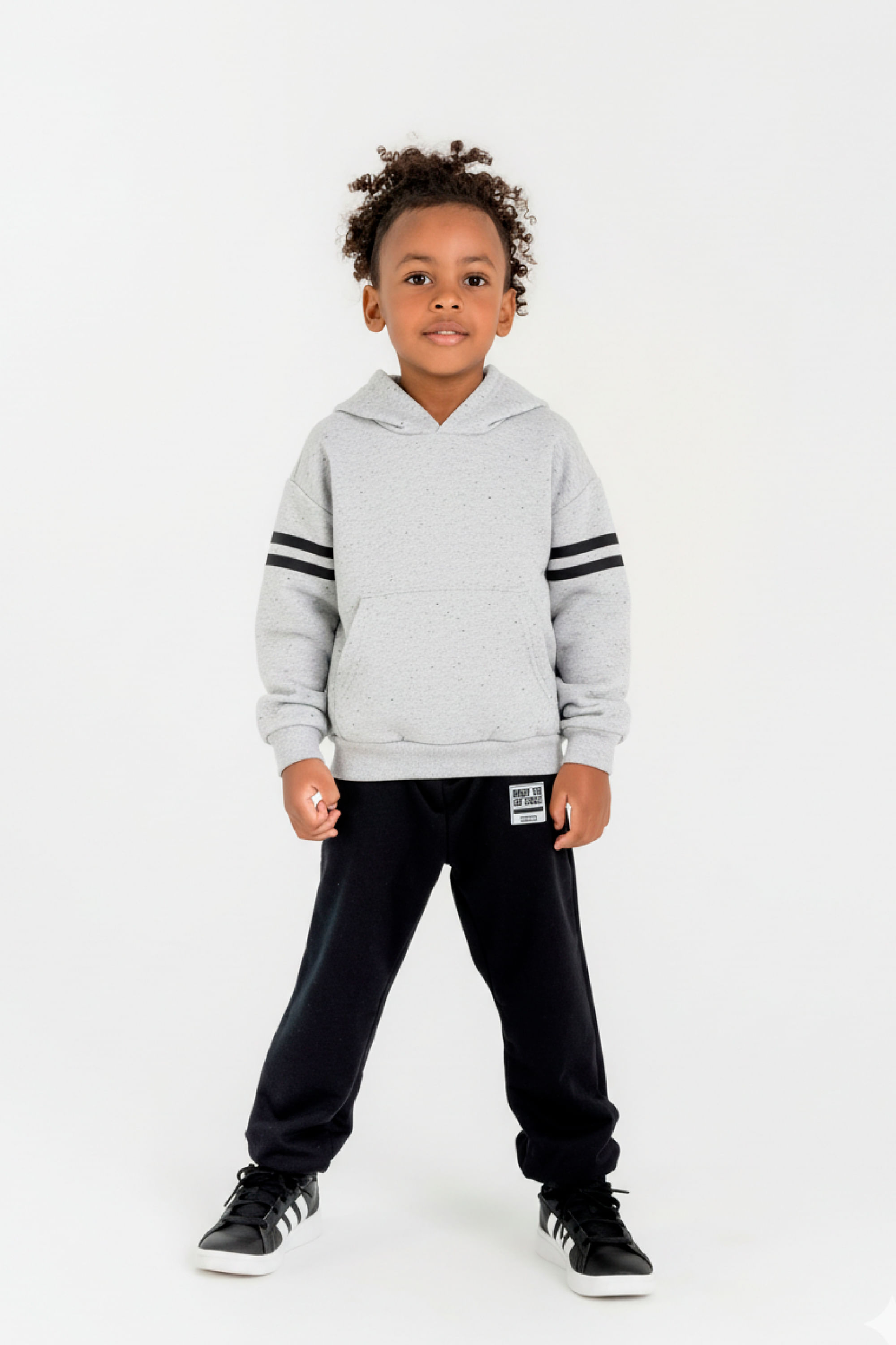 Conjunto Blusão e Calça em Moletom Infantil Menino (Cinza) Guloseima