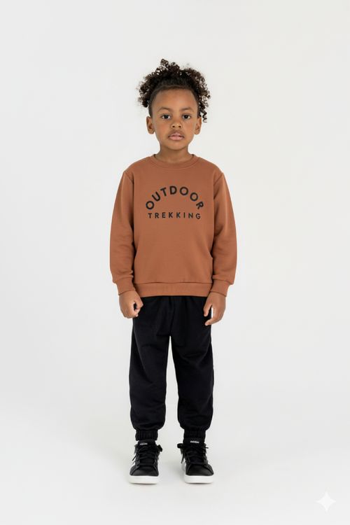 Conjunto Infantil Masculino em Moletom Felpado (Marrom) Guloseima