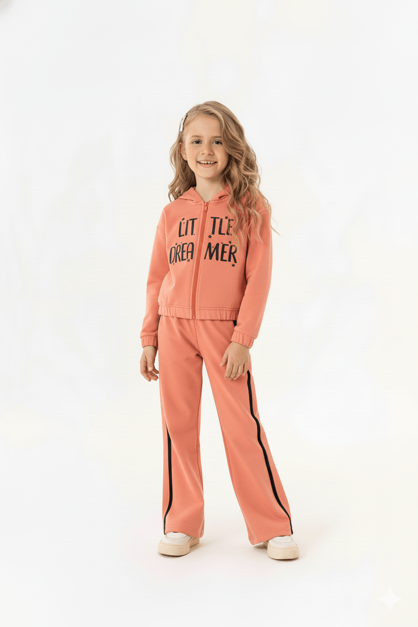 Conjunto Jaqueta e Calça Infantil Menina (Laranja) Guloseima
