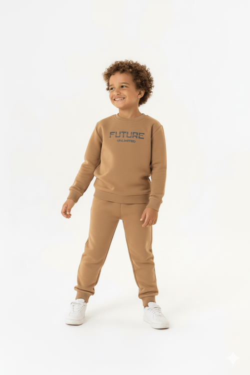 Conjunto Blusão e Calça Infantil Masculino (Marrom) Guloseima
