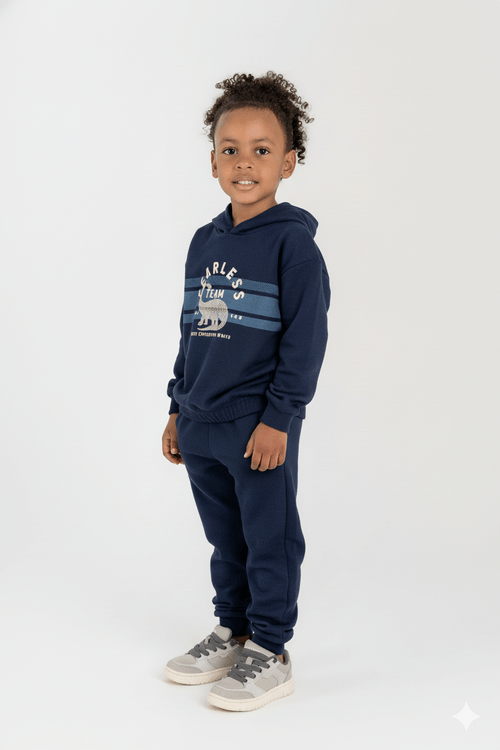 Conjunto Blusão e Calça Infantil Menino (Azul Marinho) Guloseima