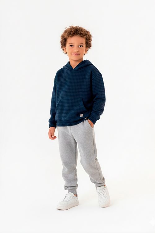 Conjunto Masculino Infantil com Blusão e Calça (Azul Marinho) Guloseima