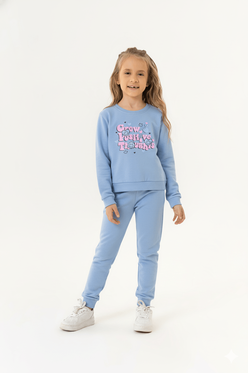 Conjunto Infantil Feminino em Molecotton Sustentável (Azul) Guloseima
