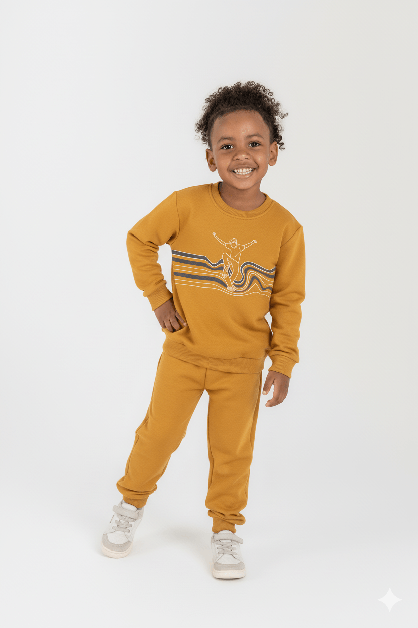 Conjunto em Moletinho Felpado Masculino Infantil (Marrom) Guloseima