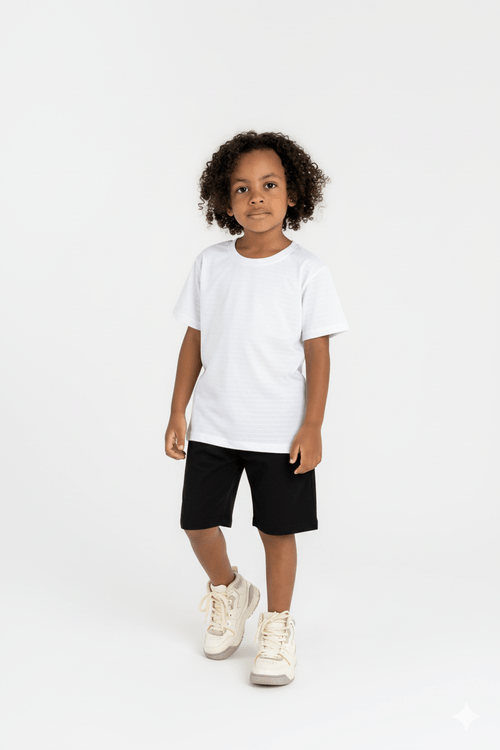 Conjunto com Camiseta e Bermuda para Menino (Branco) Guloseima