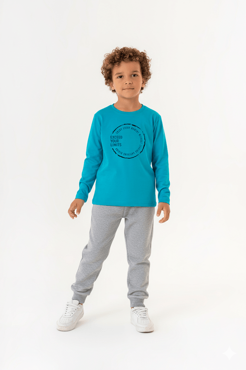 Conjunto Infantil Masculino com Camiseta e Calça (Azul) Guloseima
