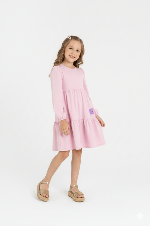 Vestido Infantil em Molecotton Sem Felpa (Lilás) Guloseima