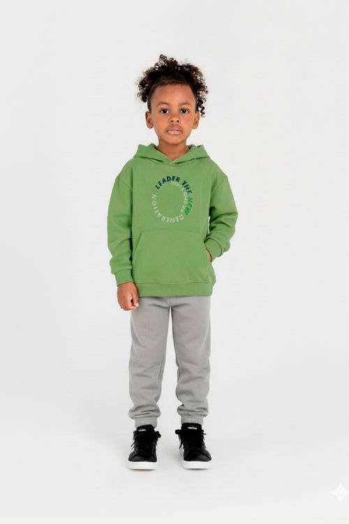 Conjunto de Inverno Infantil Masculino em Moletom (Verde) Guloseima