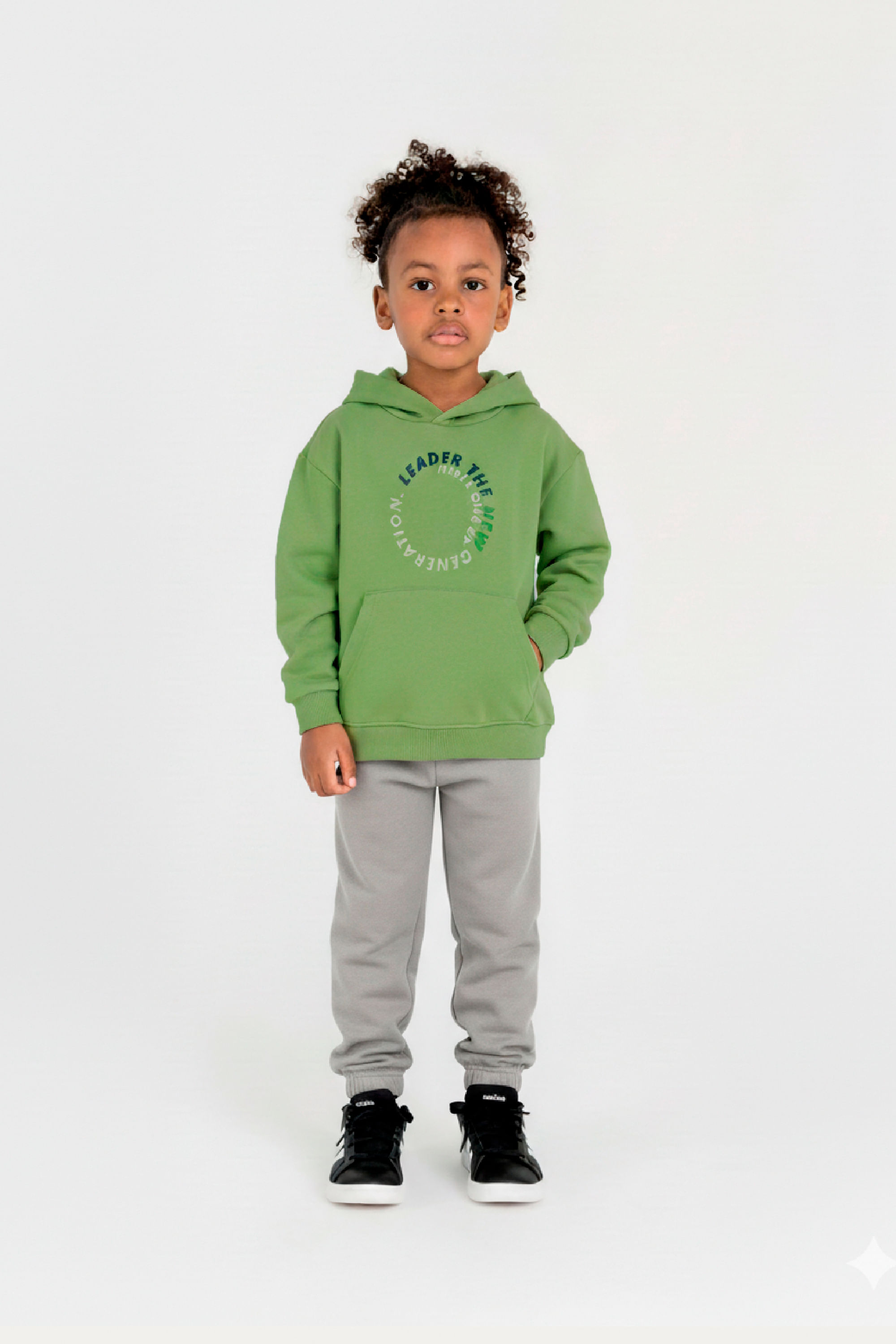 Conjunto de Inverno Infantil Masculino em Moletom (Verde) Guloseima
