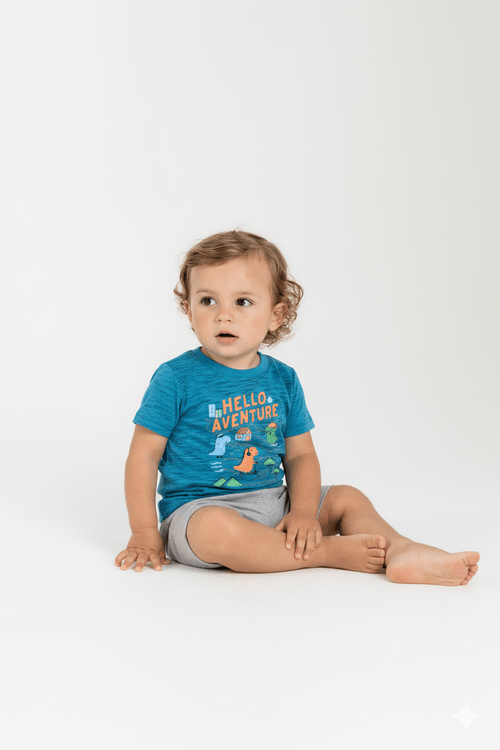 Conjunto com Camiseta e Bermuda para Menino (Verde) Guloseima