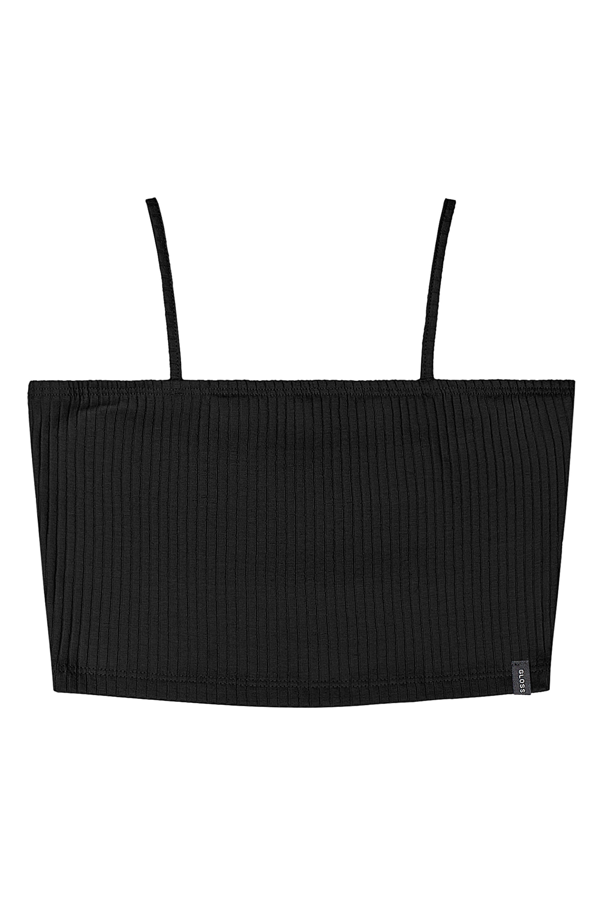 Top em Ribana Canelada Juvenil (Preto) Gloss