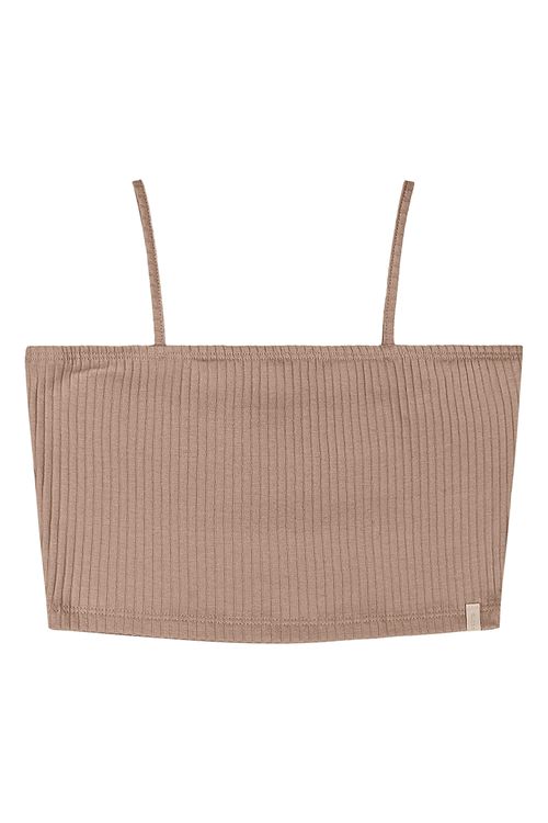 Top em Ribana Canelada Juvenil (Marrom) Gloss