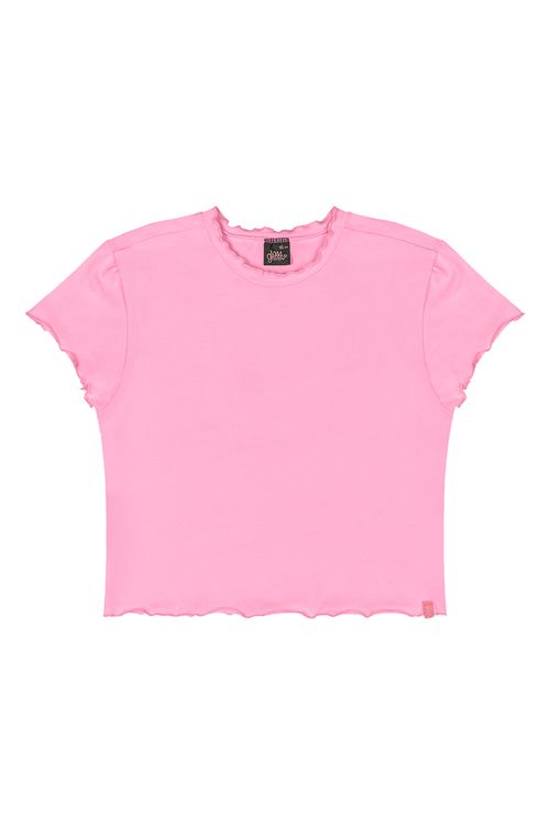Blusa Básica Juvenil em Cotton para Menina (Rosa) Gloss