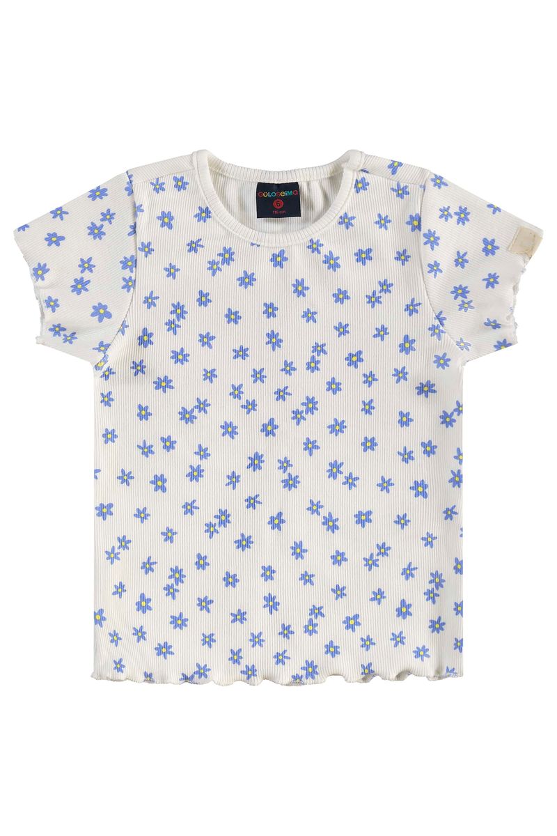blusa infantil em ribana estampada off white guloseima