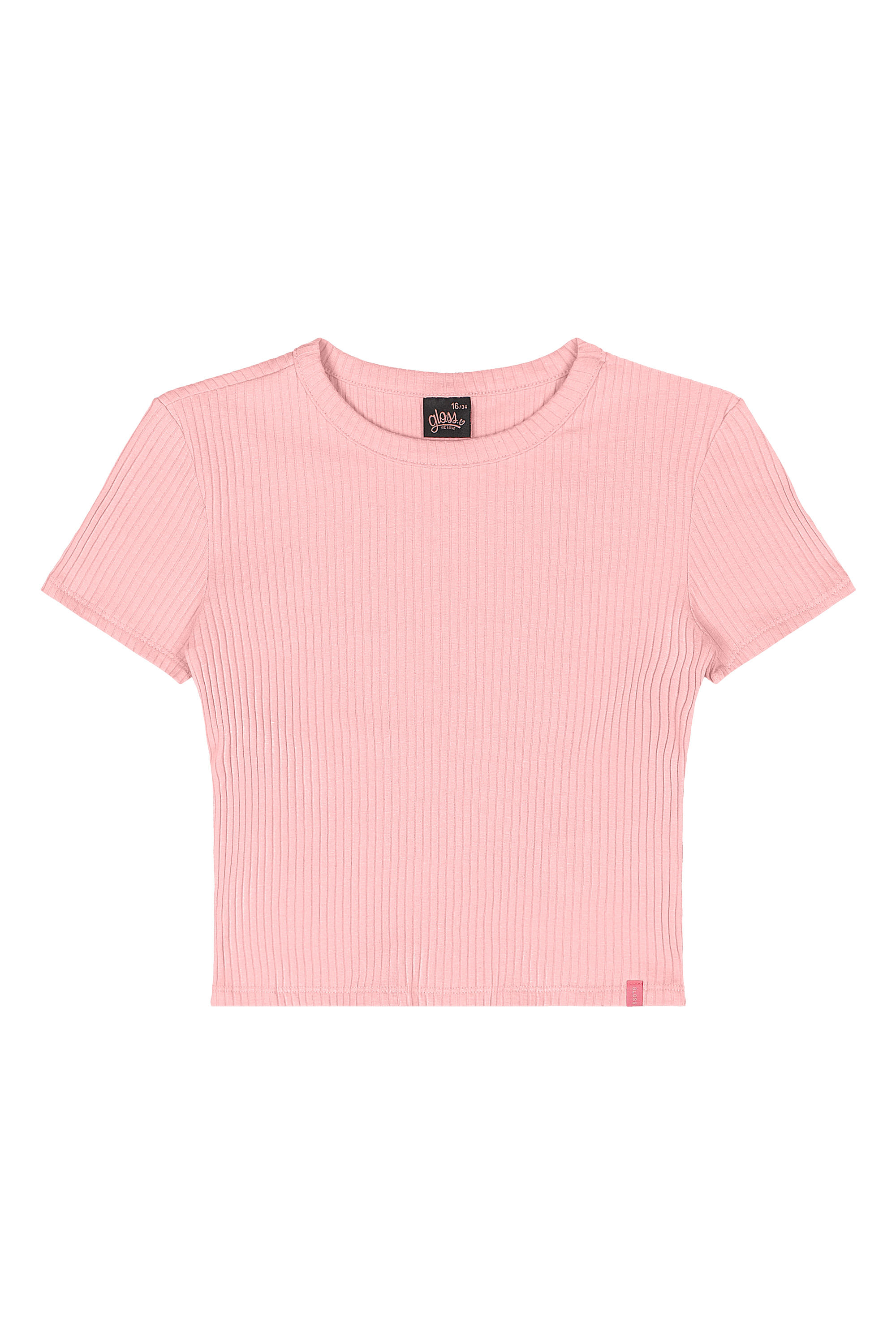 Blusa Juvenil em Ribana Canelada (Rosa) Gloss