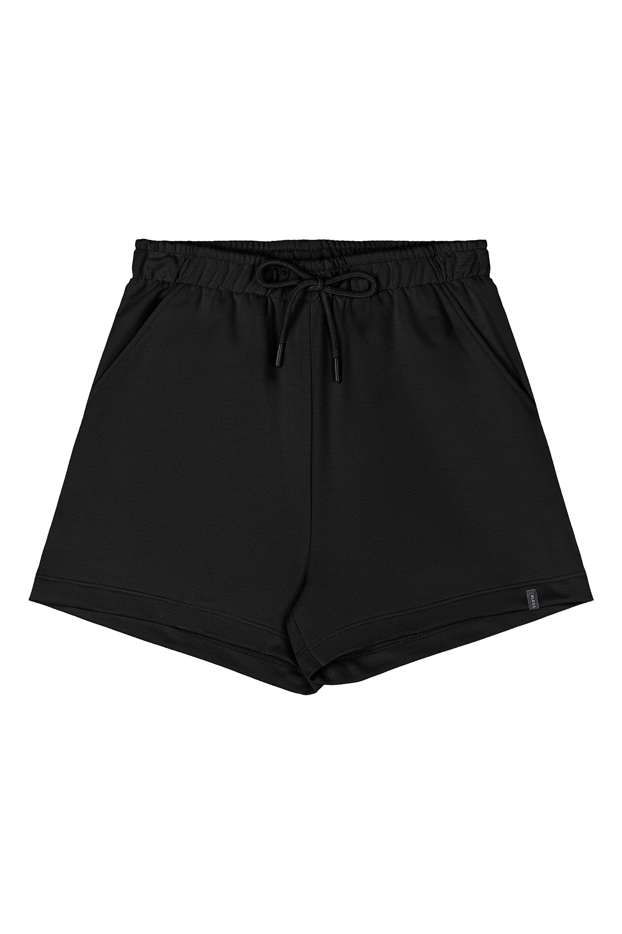 Short Juvenil em Moletom (Preto) Gloss
