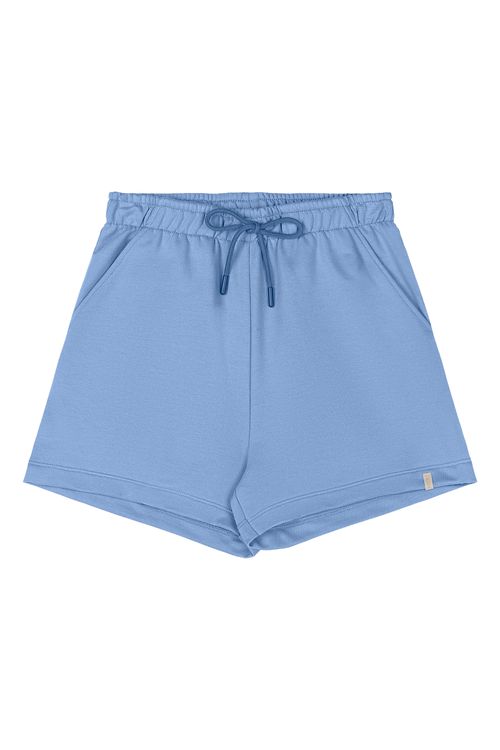 Short Básico Juvenil em Moletom para Menina (Azul) Gloss