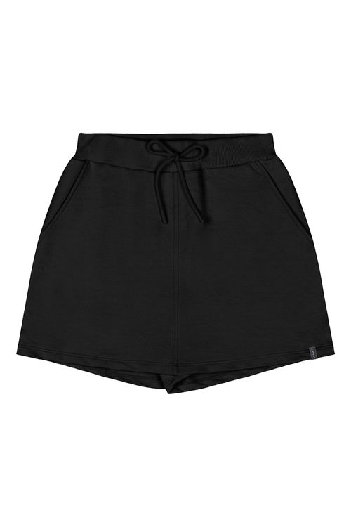 Short-Saia Juvenil em Moletom (Preto) Gloss