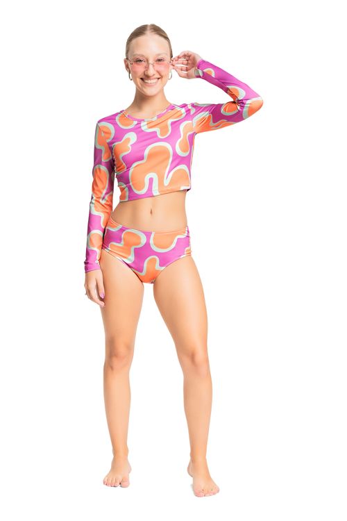 Biquíni Manga Longa Juvenil com FPS +50 para Menina (Roxo) Gloss