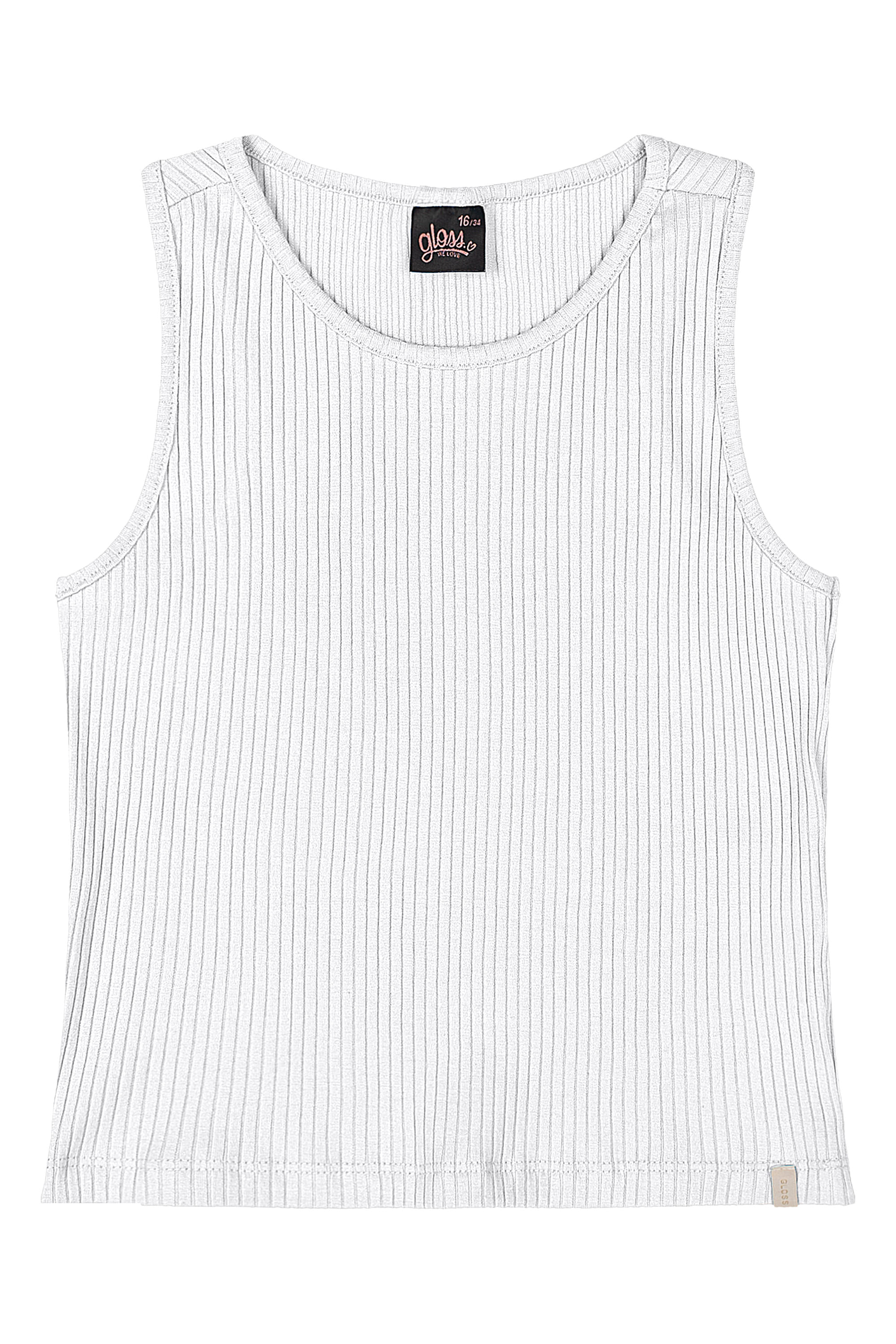 Regata Juvenil em Ribana Canelada (Branco) Gloss