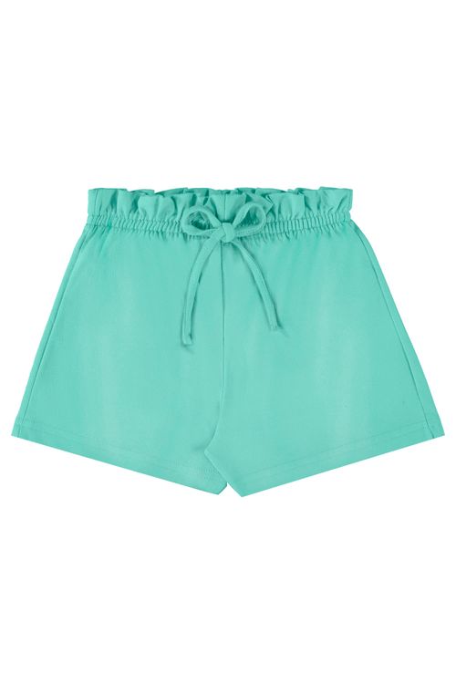 Short Infantil em Moletom para Menina (Verde) Bee Loop