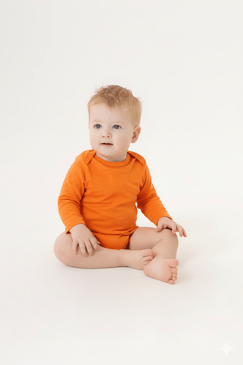 Body Unissex para Bebê em Suedine (Laranja) Guloseima