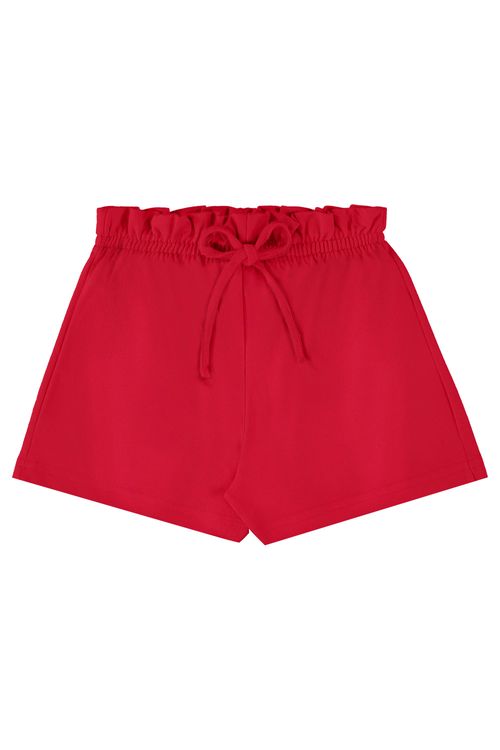 Shorts Básico para Menina em Moletom (Vermelho) Bee Loop