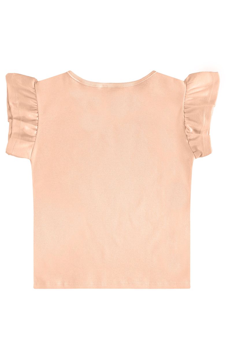 Blusa Infantil de Manga Curta em Ribana Rosa