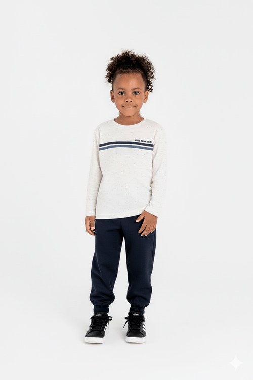 Conjunto Blusa e Calça Infantil Masculino (Branco) Guloseima