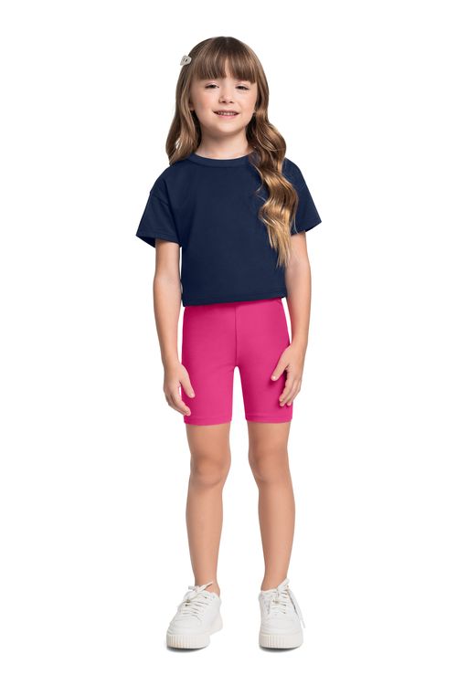 Camiseta em Meia Malha para Menina (Azul Marinho) Bee Loop