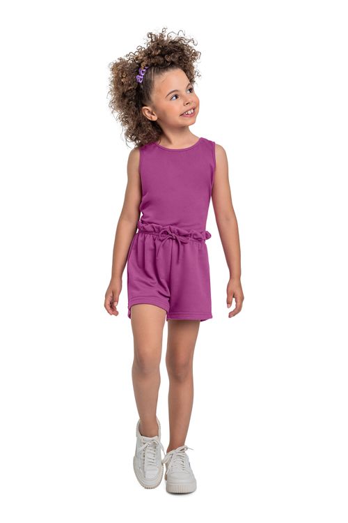 Regata em Meia Malha para Menina (Roxo) Bee Loop