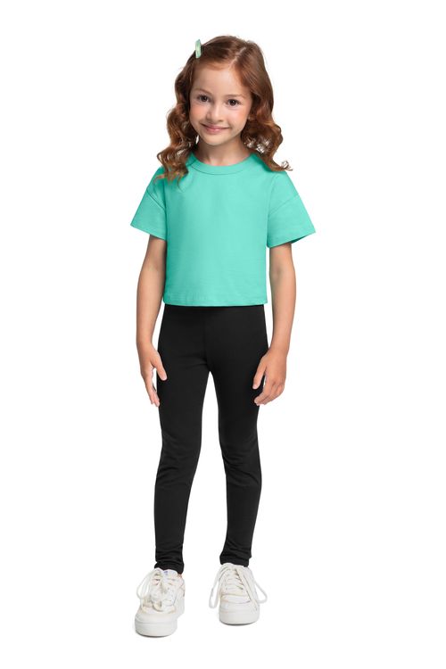 Calça Legging Infantil em Cotton (Preto) Bee Loop