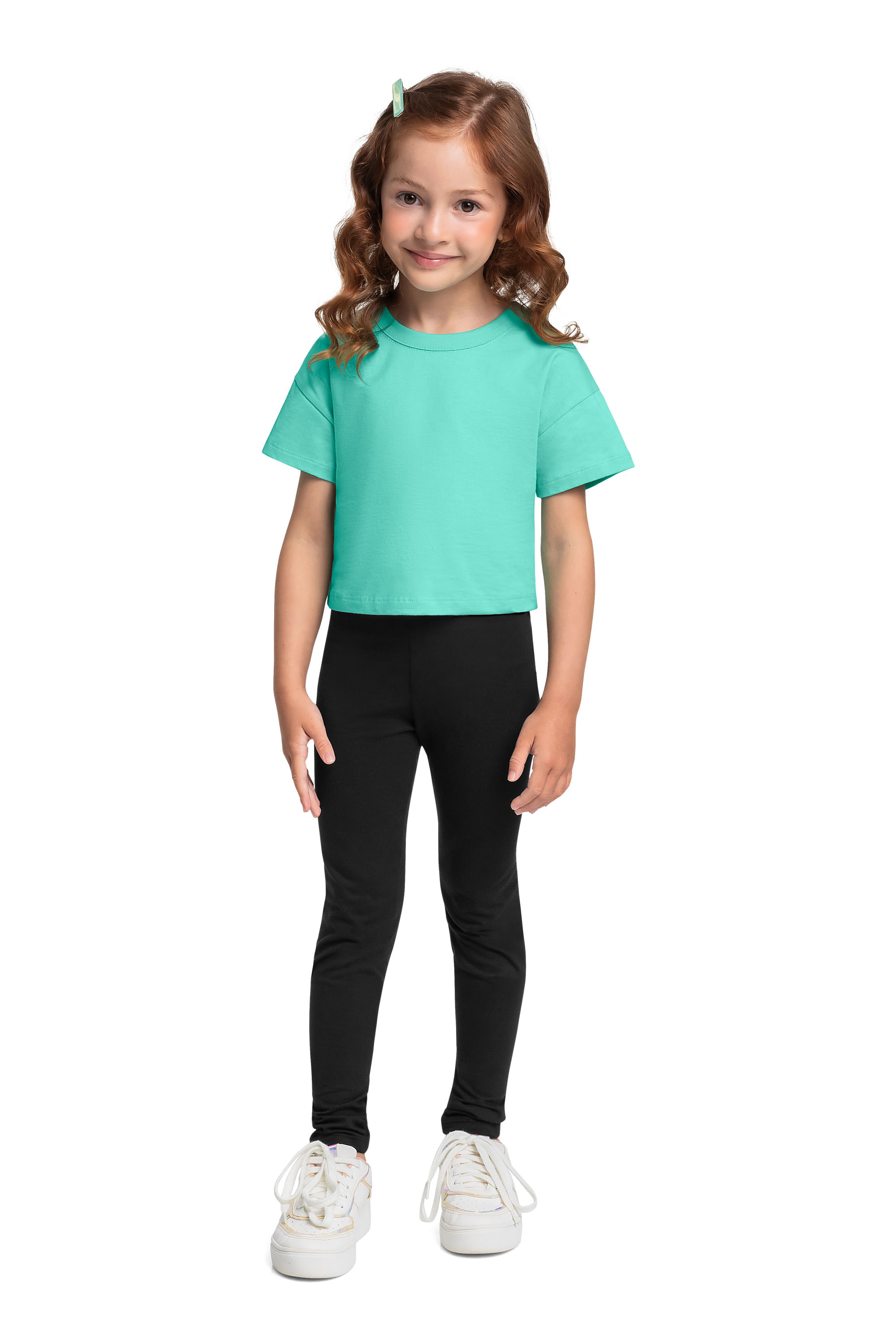 Calça Legging Infantil em Cotton (Preto) Bee Loop