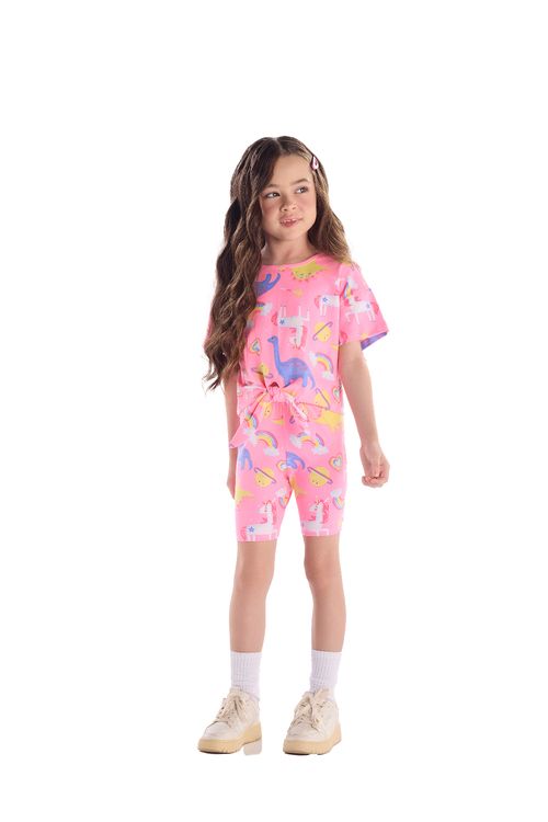 Blusa Infantil Feminino em Cotton (Rosa) Quimby