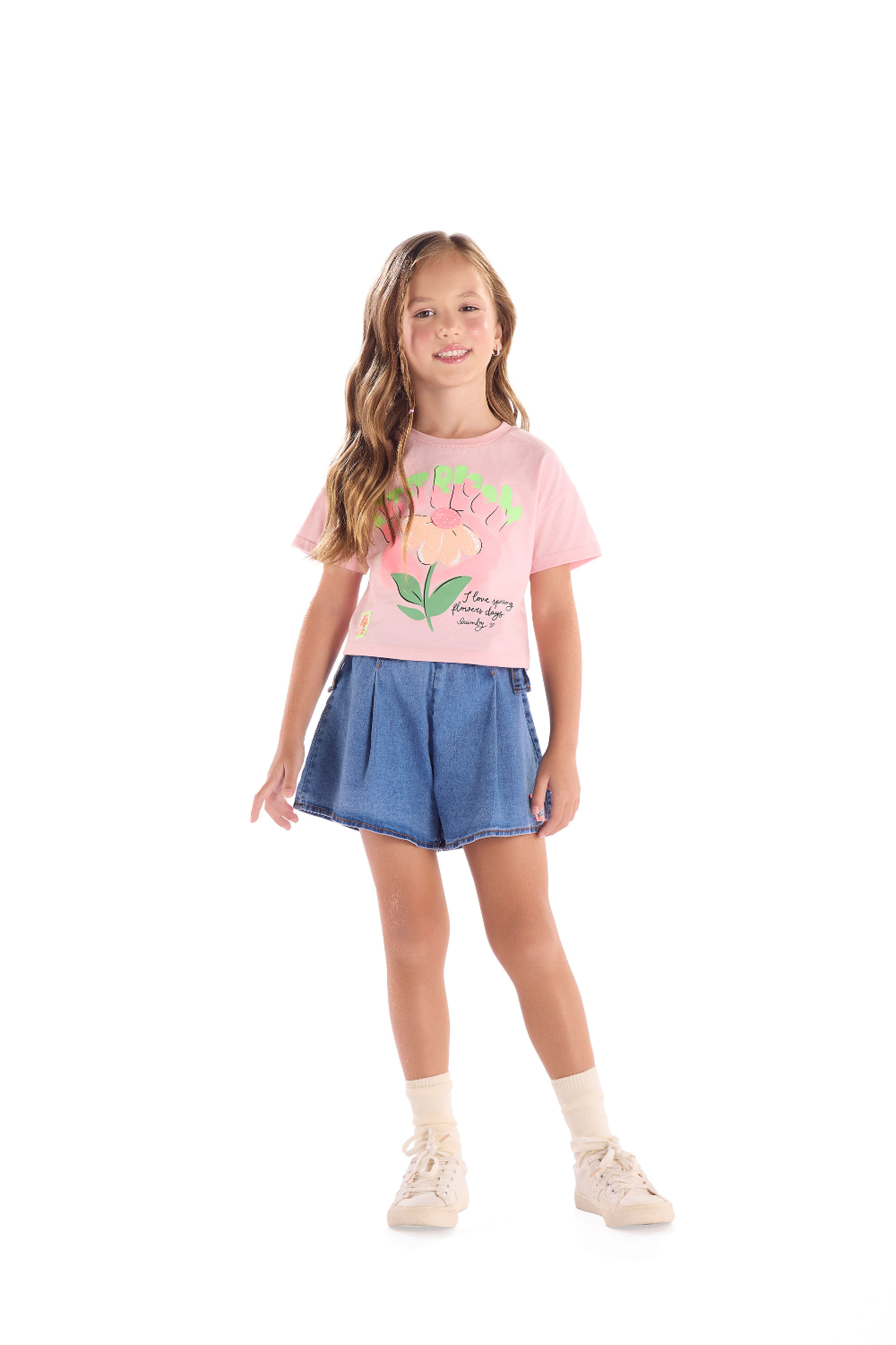 Blusa Feminina Infantil em Algodão (Rosa) Quimby