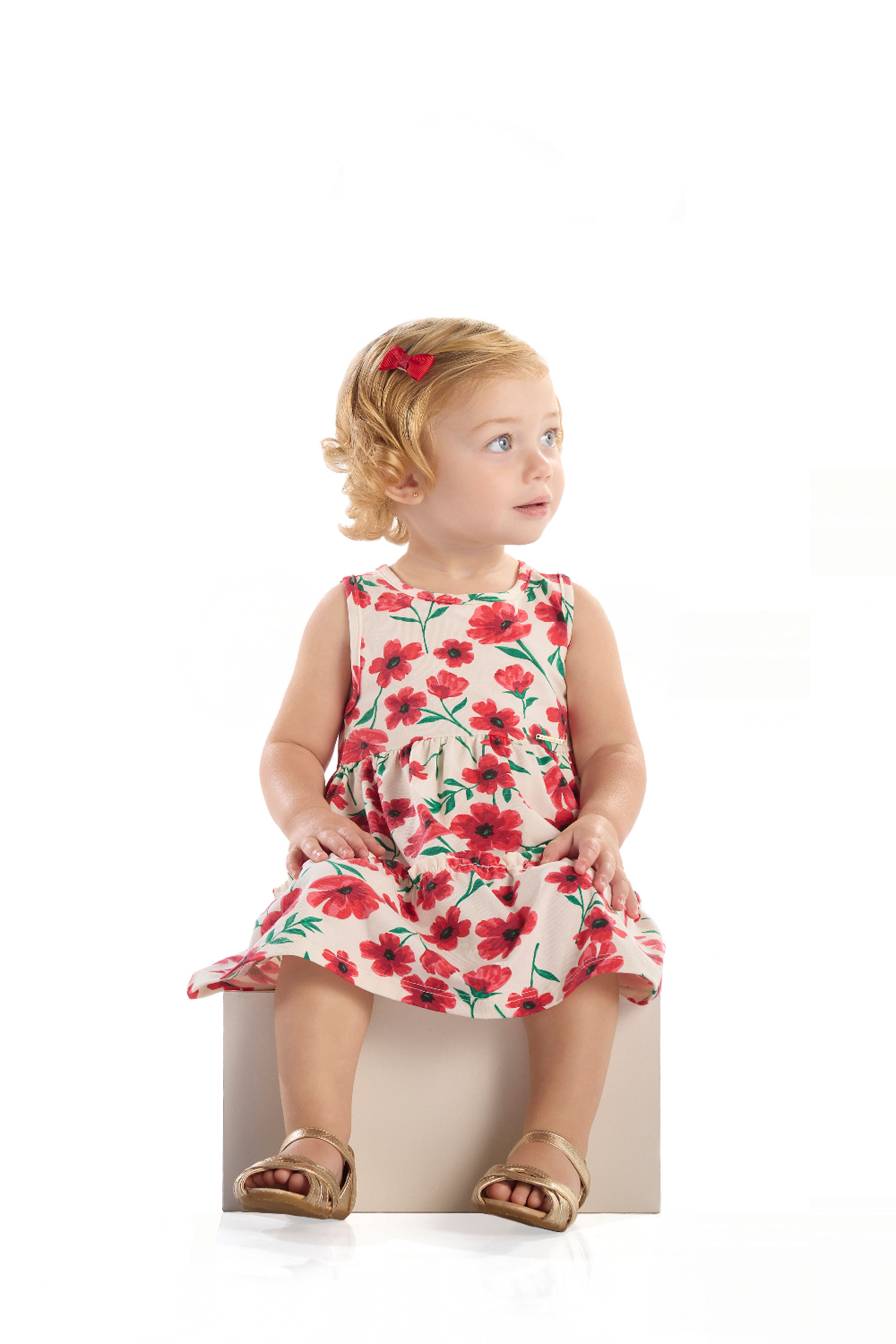 Vestido Bebê Floral em Algodão (Multicolor) Quimby