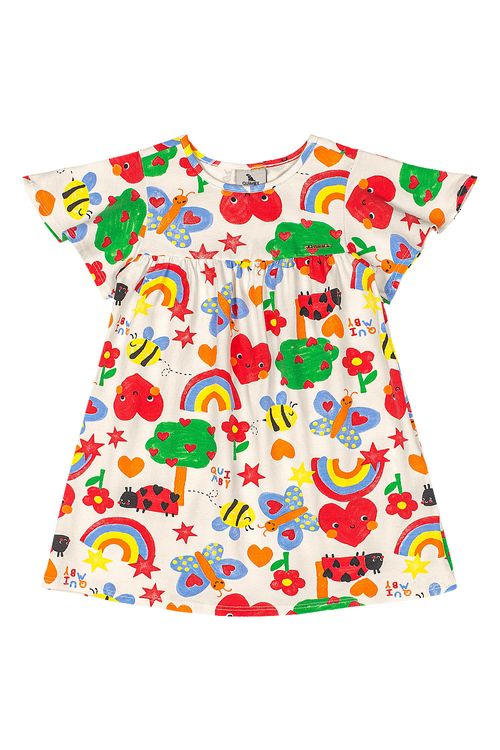 Vestido Doce Natureza em Cotton para Bebê (Branco) Quimby