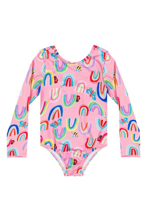 Maiô Infantil Manga Longa FPS 50+ (Rosa) Quimby