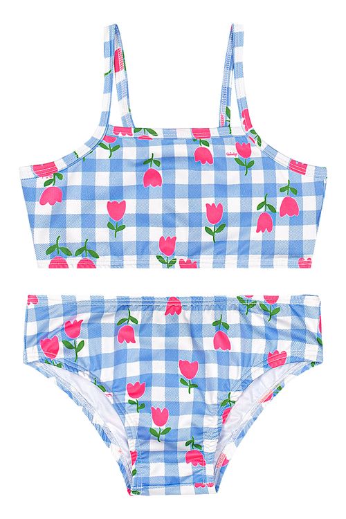 Biquíni Infantil com Calcinha e Top em Malha UV DRY (Azul) Quimby