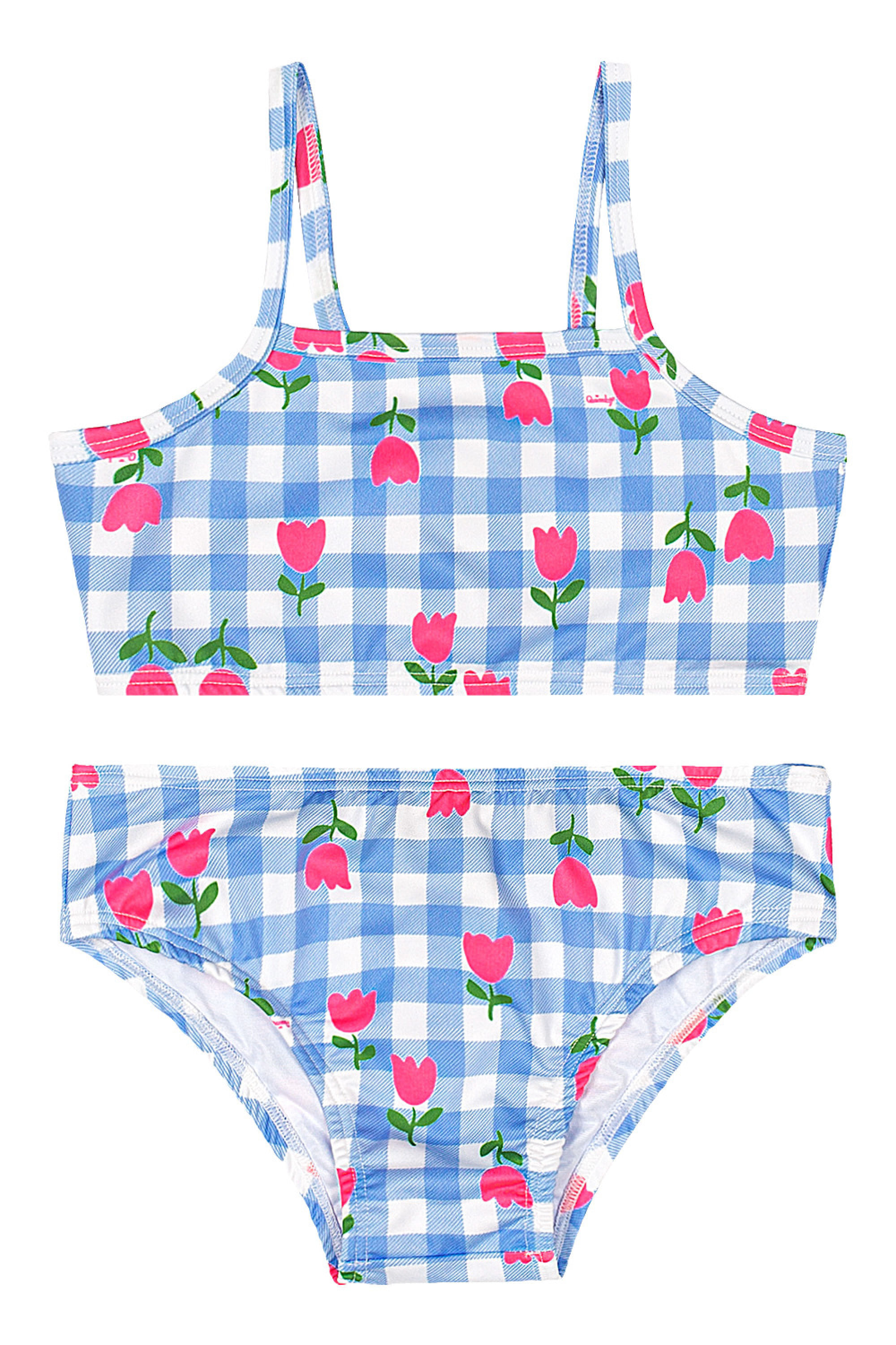 Biquíni Infantil com Calcinha e Top em Malha UV DRY (Azul) Quimby