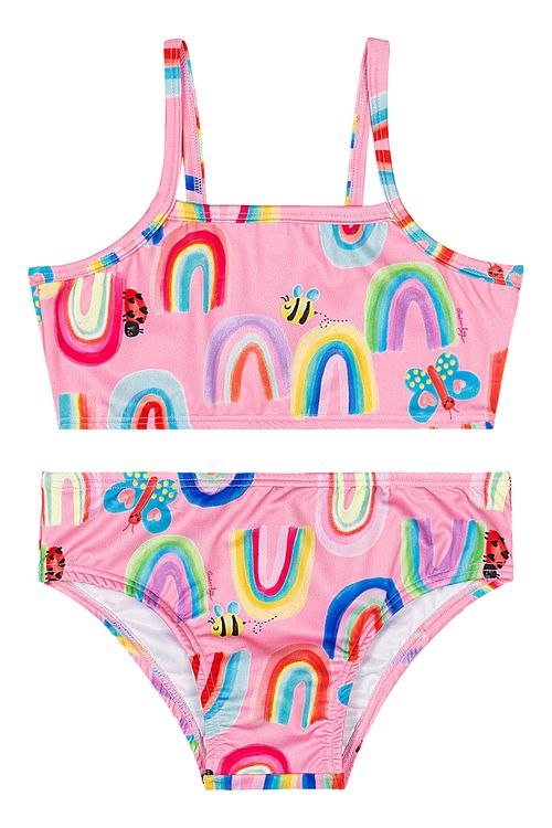 Biquíni Infantil com Calcinha e Top em Malha UV DRY (Rosa) Quimby