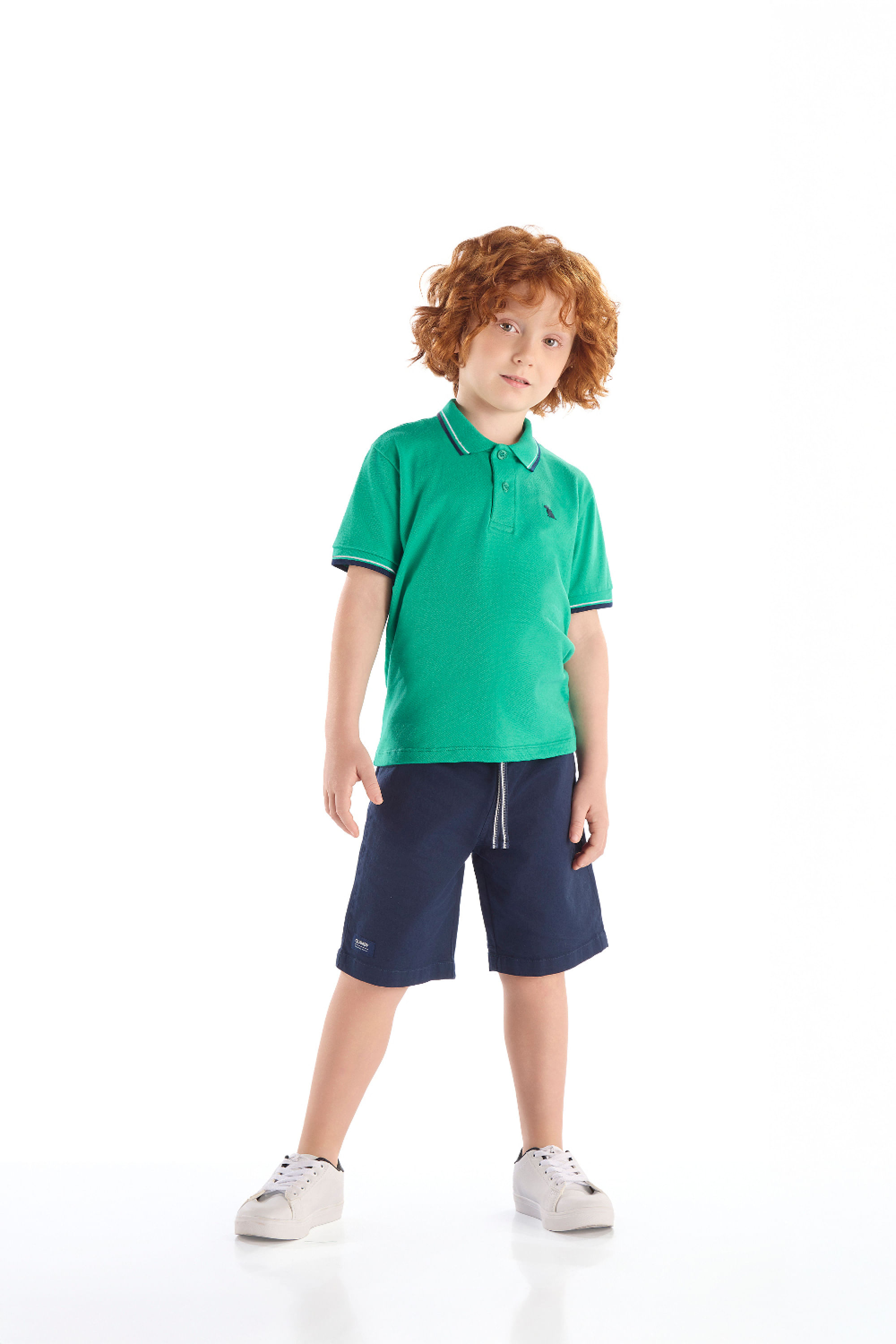 Conjunto Infantil Masculino Camisa Polo e Bermuda (Verde) Quimby