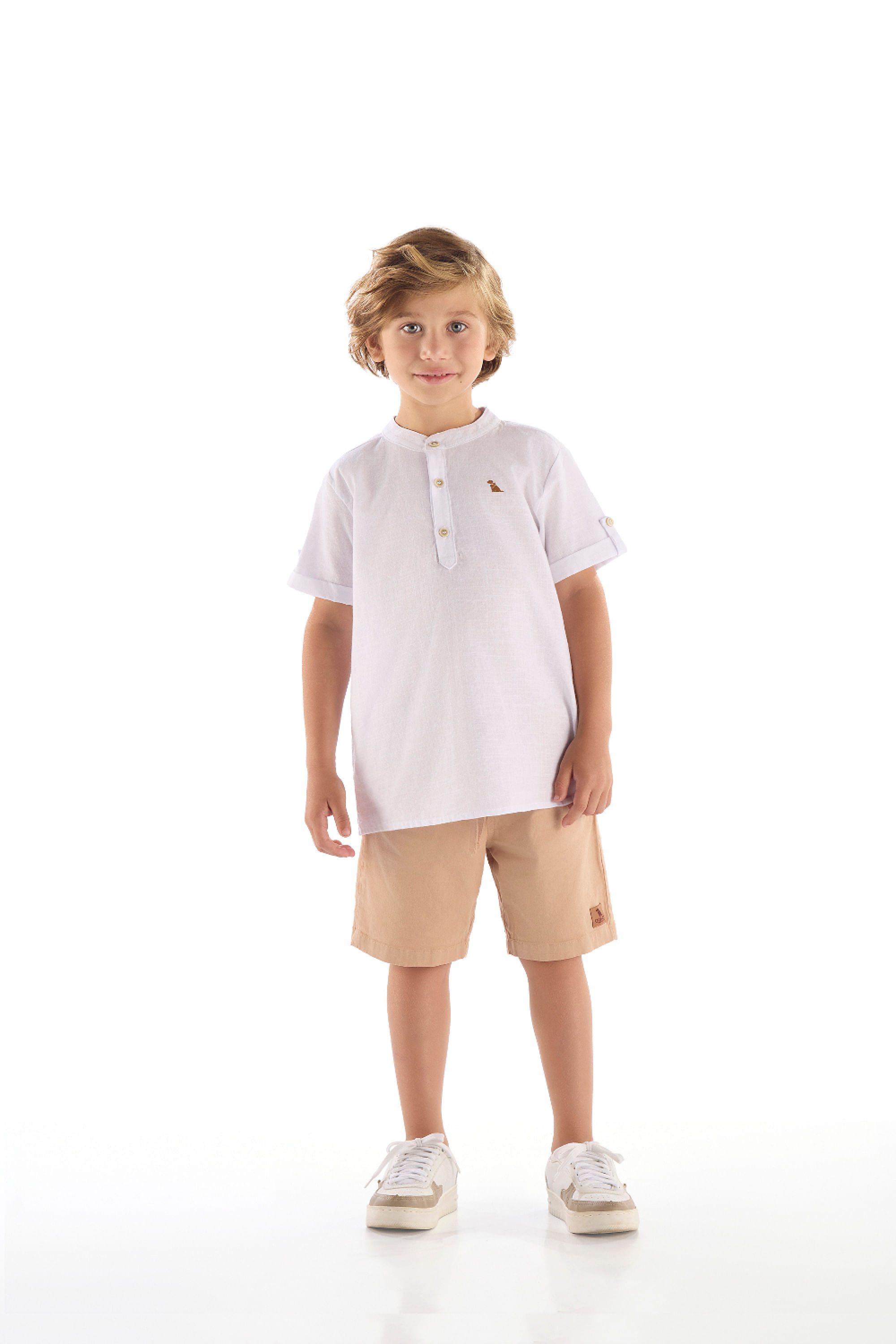 Bata Infantil Masculina em Algodão (Branco) Quimby
