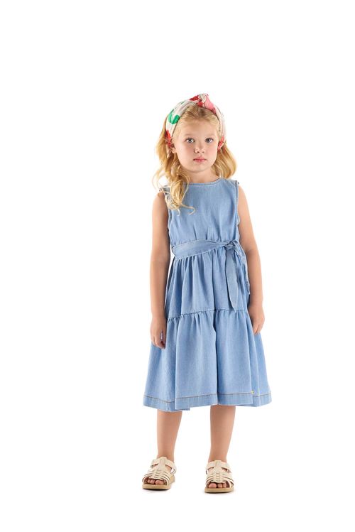 Vestido Regata Infantil em Jeans com Elastano (Azul) Up Baby