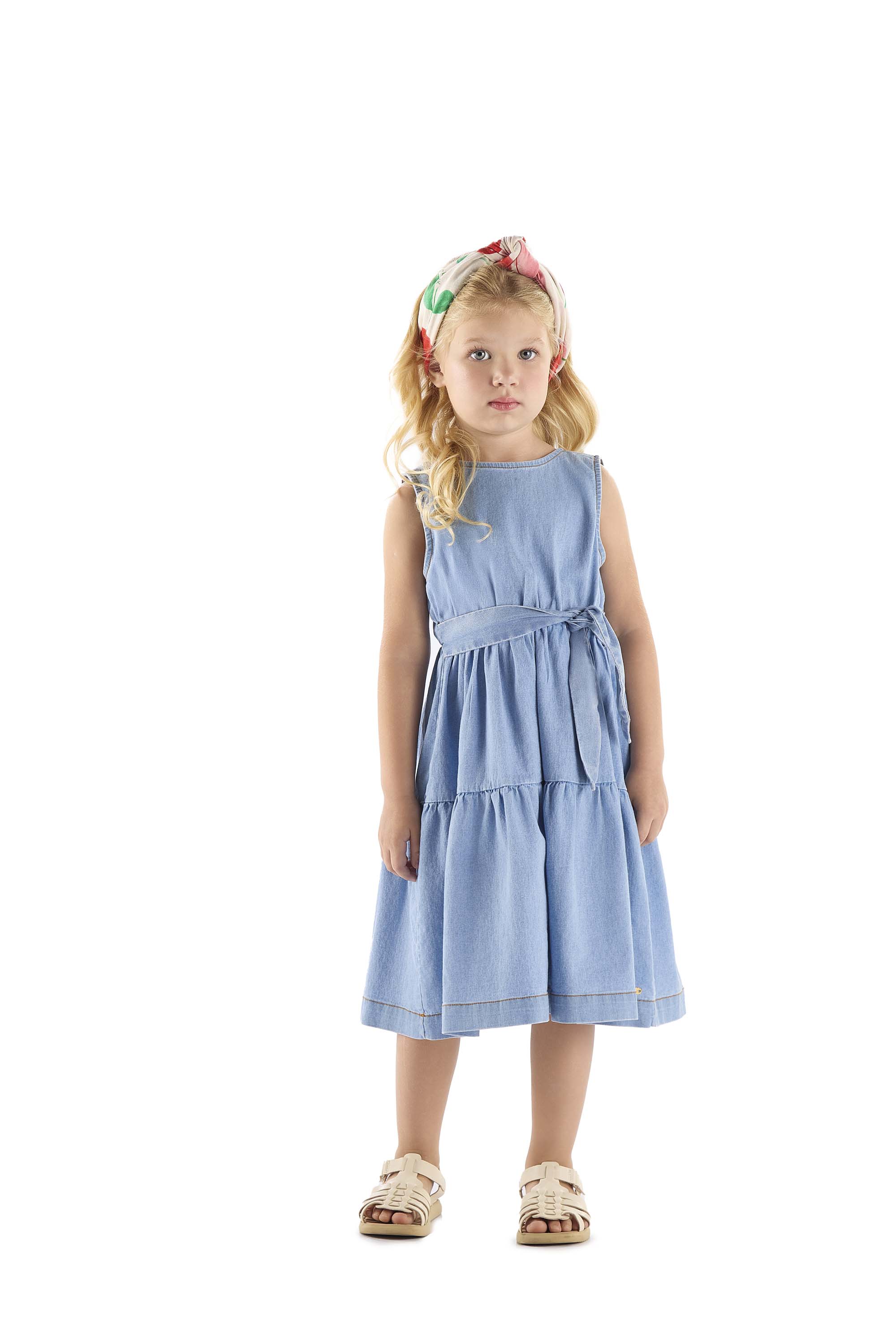 Vestido Regata Infantil em Jeans com Elastano (Azul) Up Baby