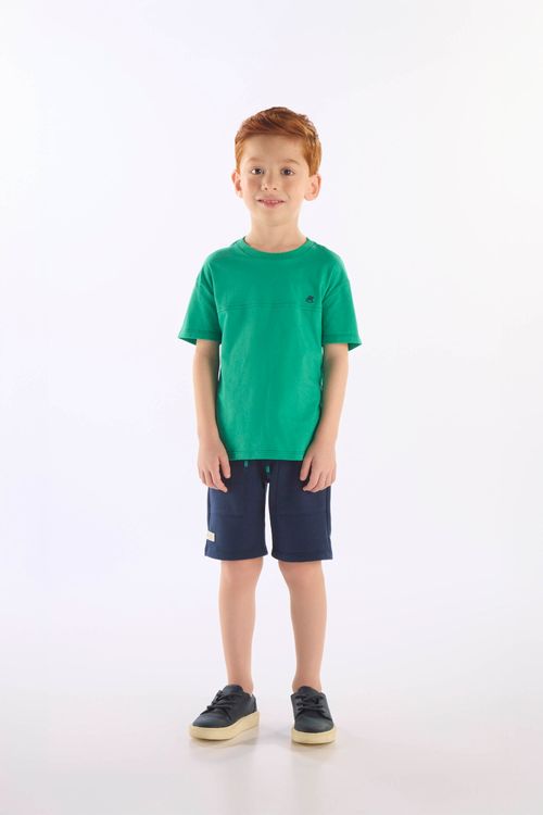 Conjunto Infantil Menino Camiseta e Bermuda Moletom (Verde) Up Baby
