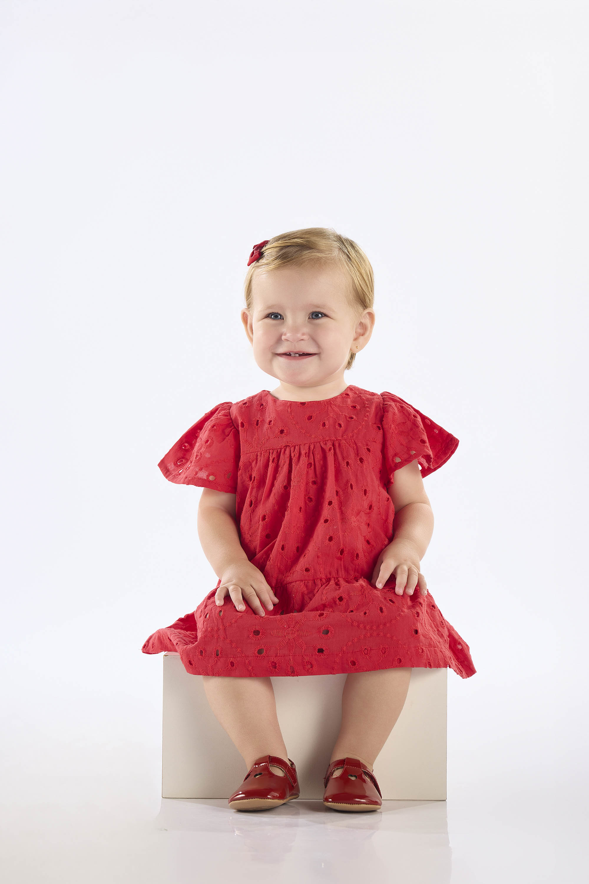 Vestido para Bebê em Laise com Forro (Vermelho) Up Baby